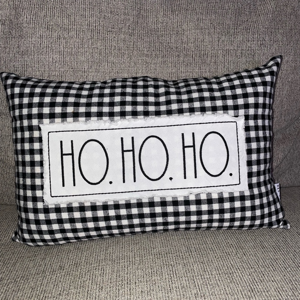 Rae Dunn Ho Ho Ho lumbar throw pillow